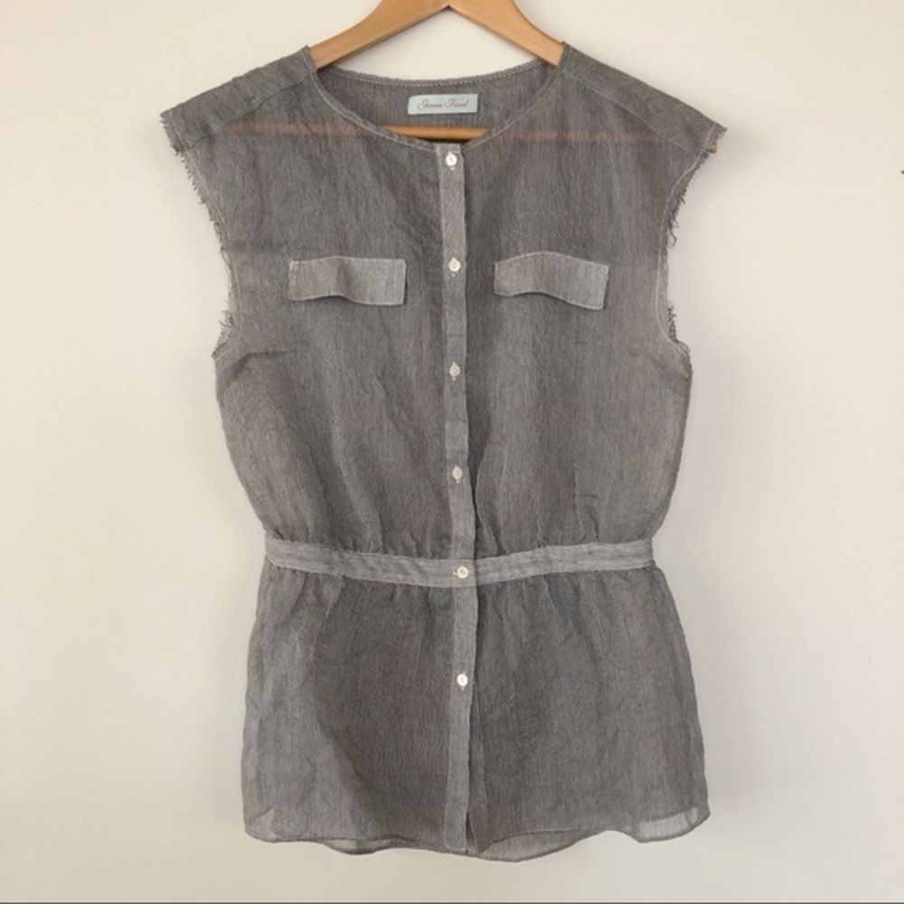 Geren Ford NWOT silk blend raw edge oxford sz S